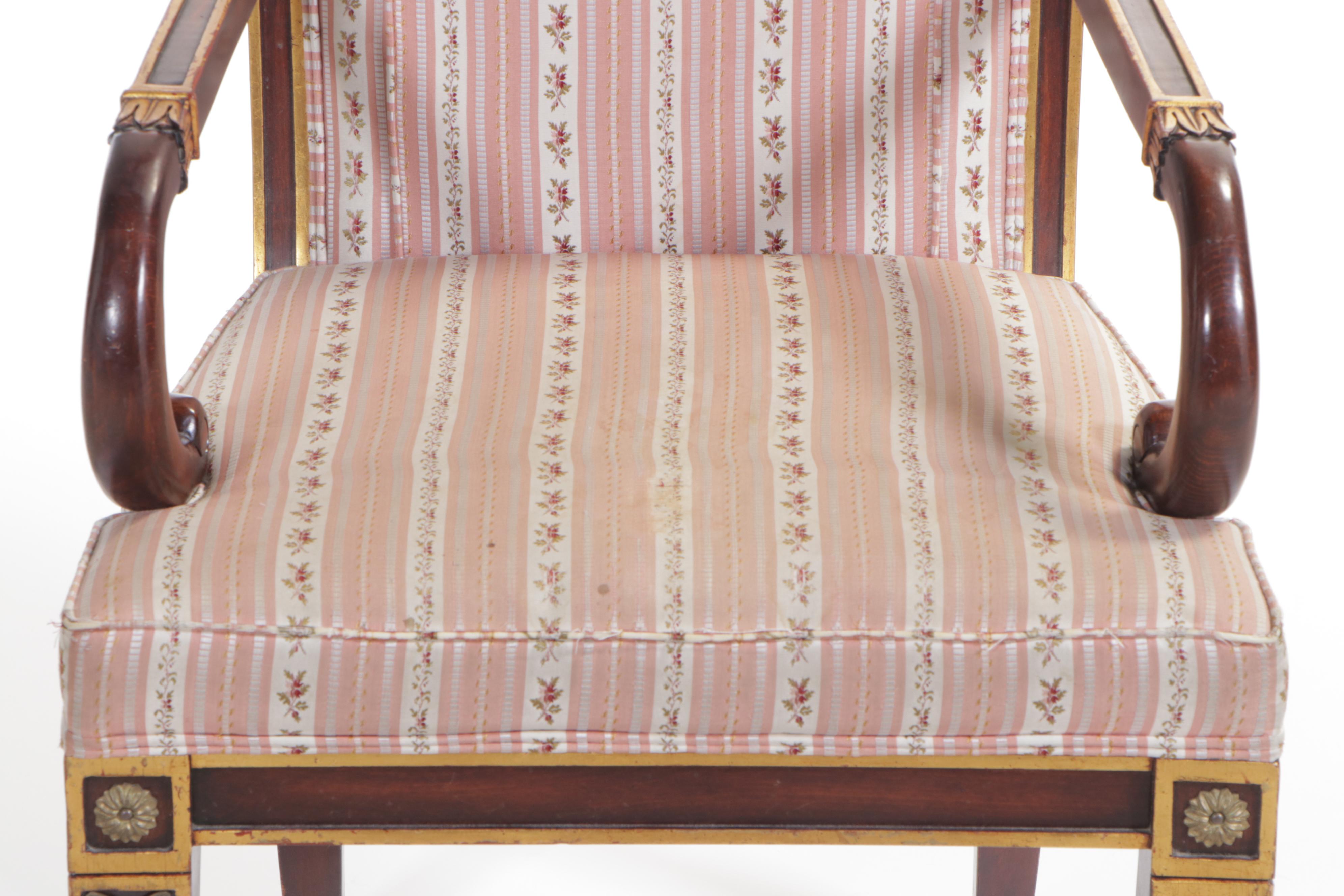 Karges Furniture Co. Empire Style Beech and ParcelGilt Armchair EBTH