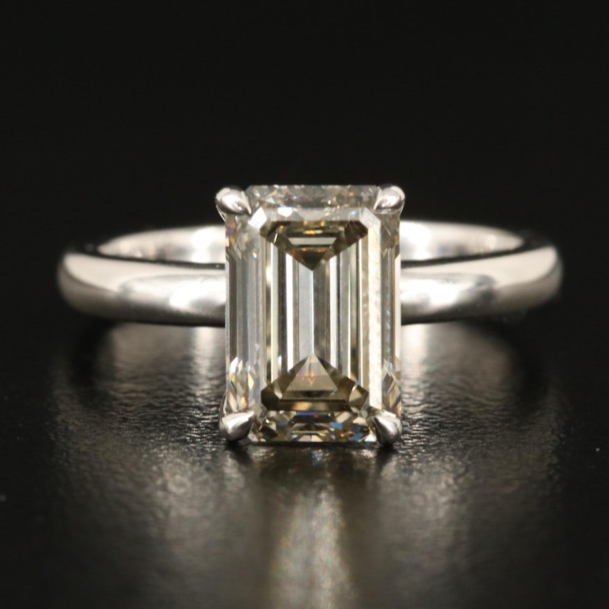 Platinum 2.95 CT Lab Grown Diamond Solitaire Ring