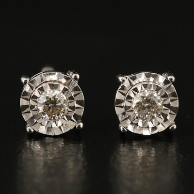 Sterling Lab Grown Diamond Stud Earrings
