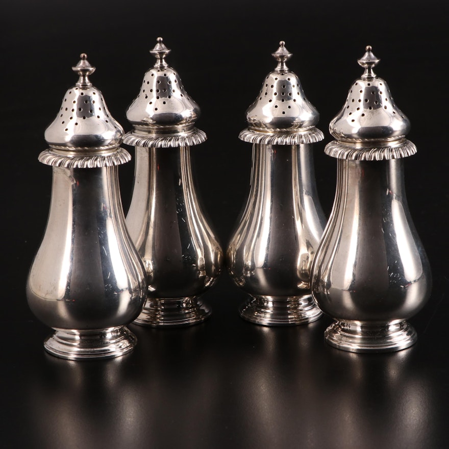 Gorham "English Gadroon" Sterling Silver Salt and Pepper Shakers