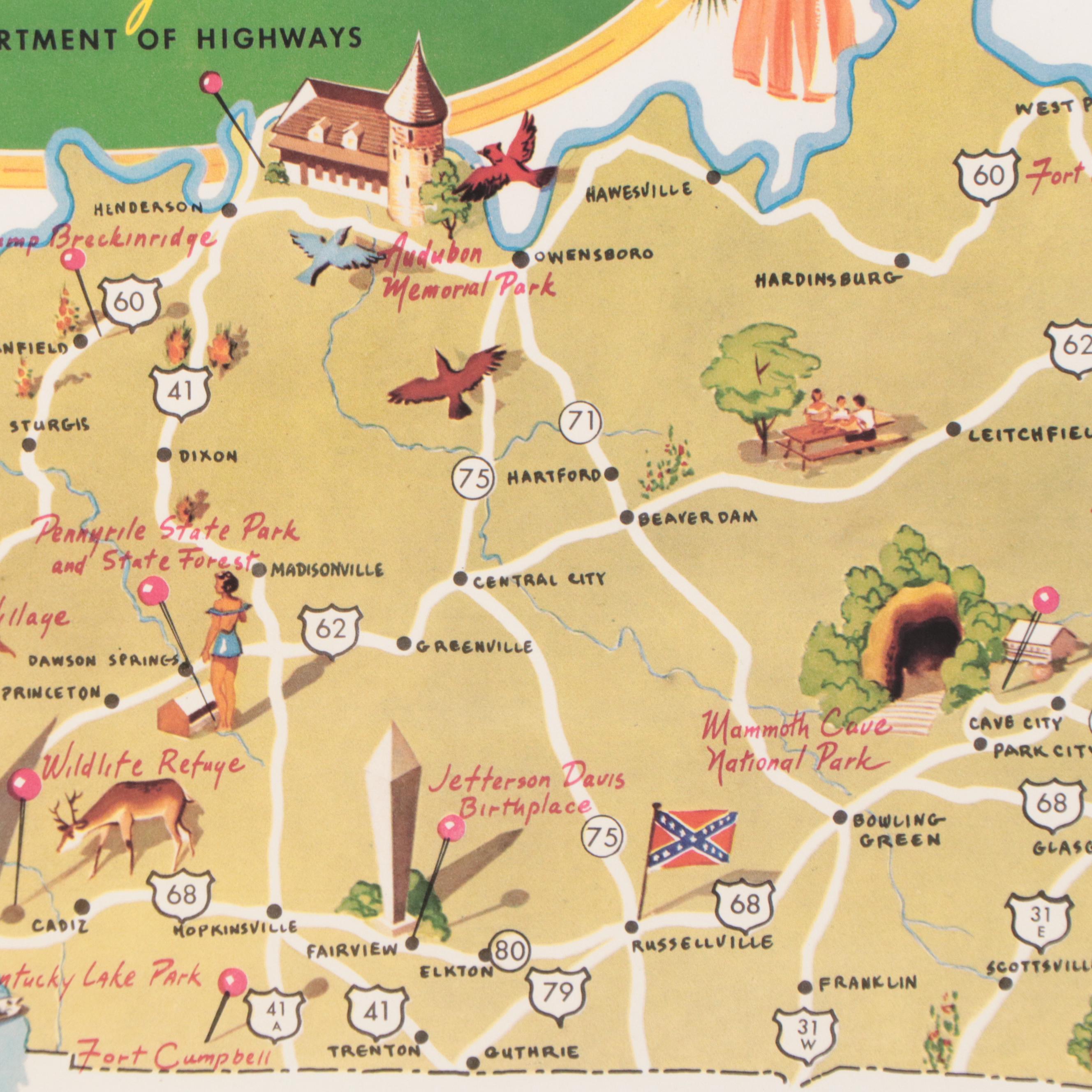 Digital Print of Kentucky Highways, Mid20th Century EBTH