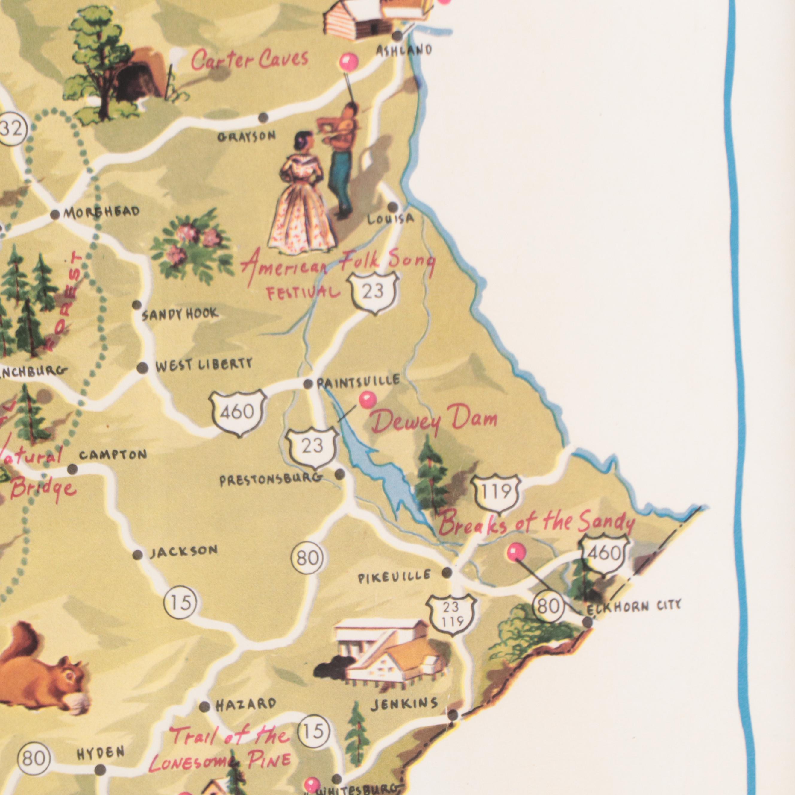 Digital Print of Kentucky Highways, Mid20th Century EBTH