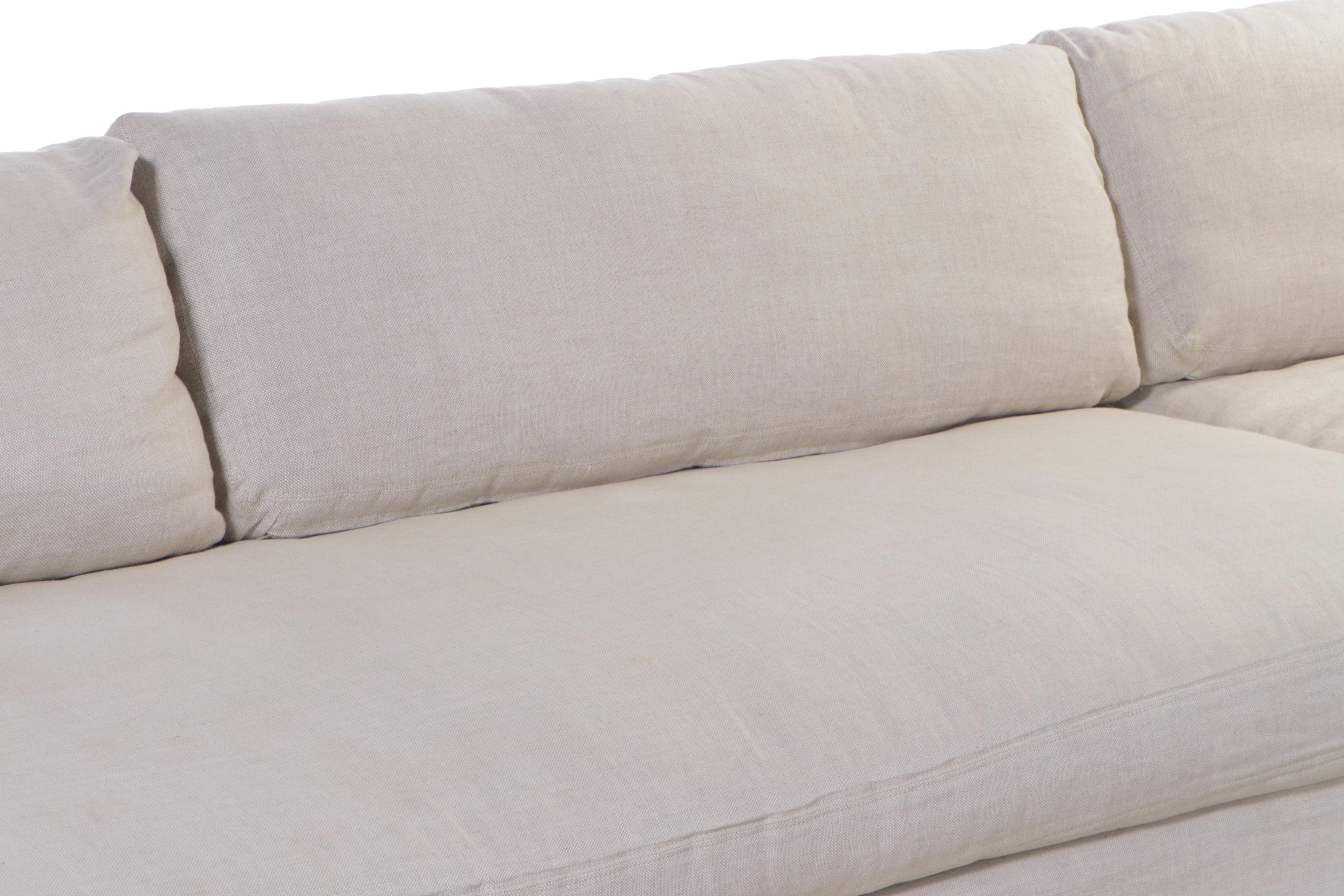 TwoPiece Linen SlipCovered Sectional Sofa EBTH
