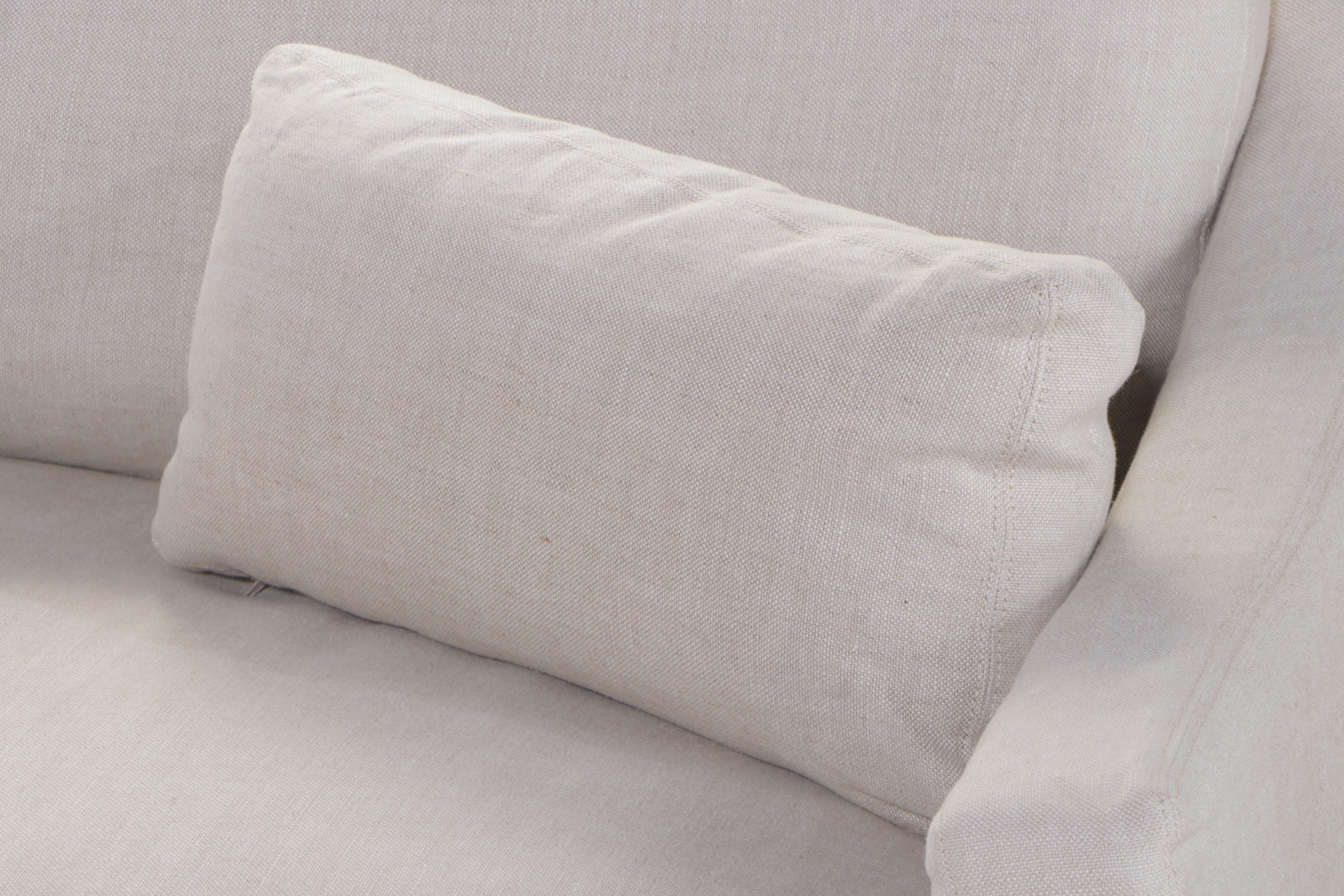 TwoPiece Linen SlipCovered Sectional Sofa EBTH