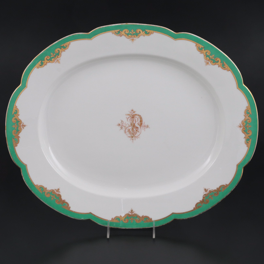 E.V. Haughwout & Co. Hand-Painted French Porcelain Meat Platter