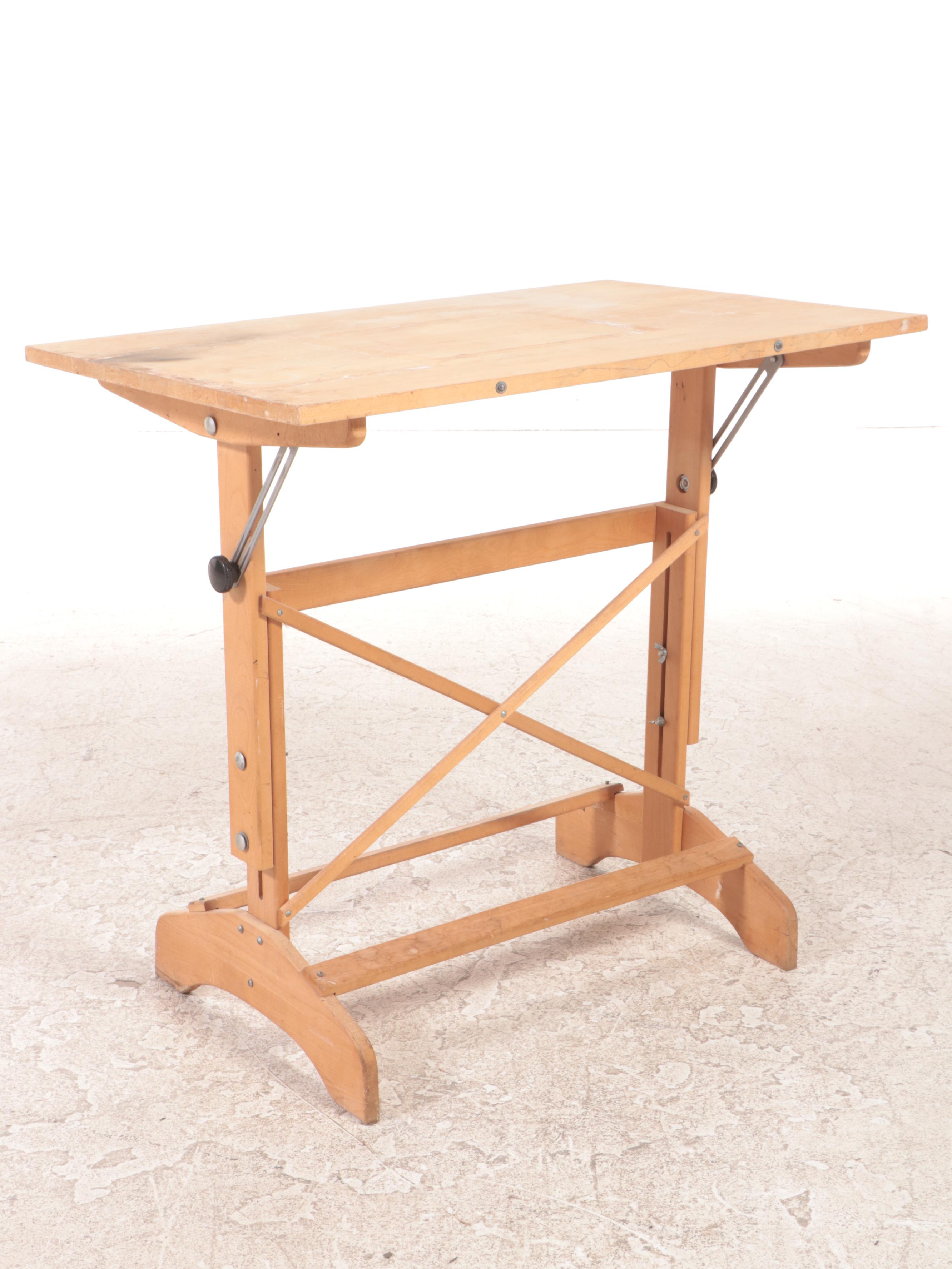 Maple and Beech Adjustable Drafting Table, Late 20th Century | EBTH