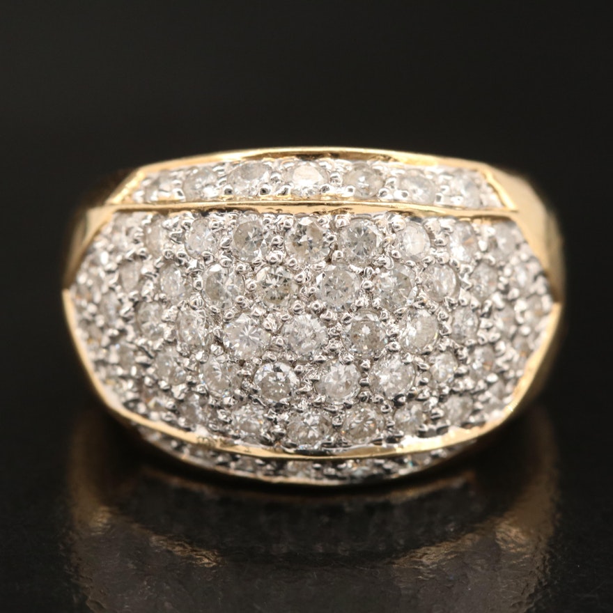 14K 1.50 CTW Pavé Diamond Ring