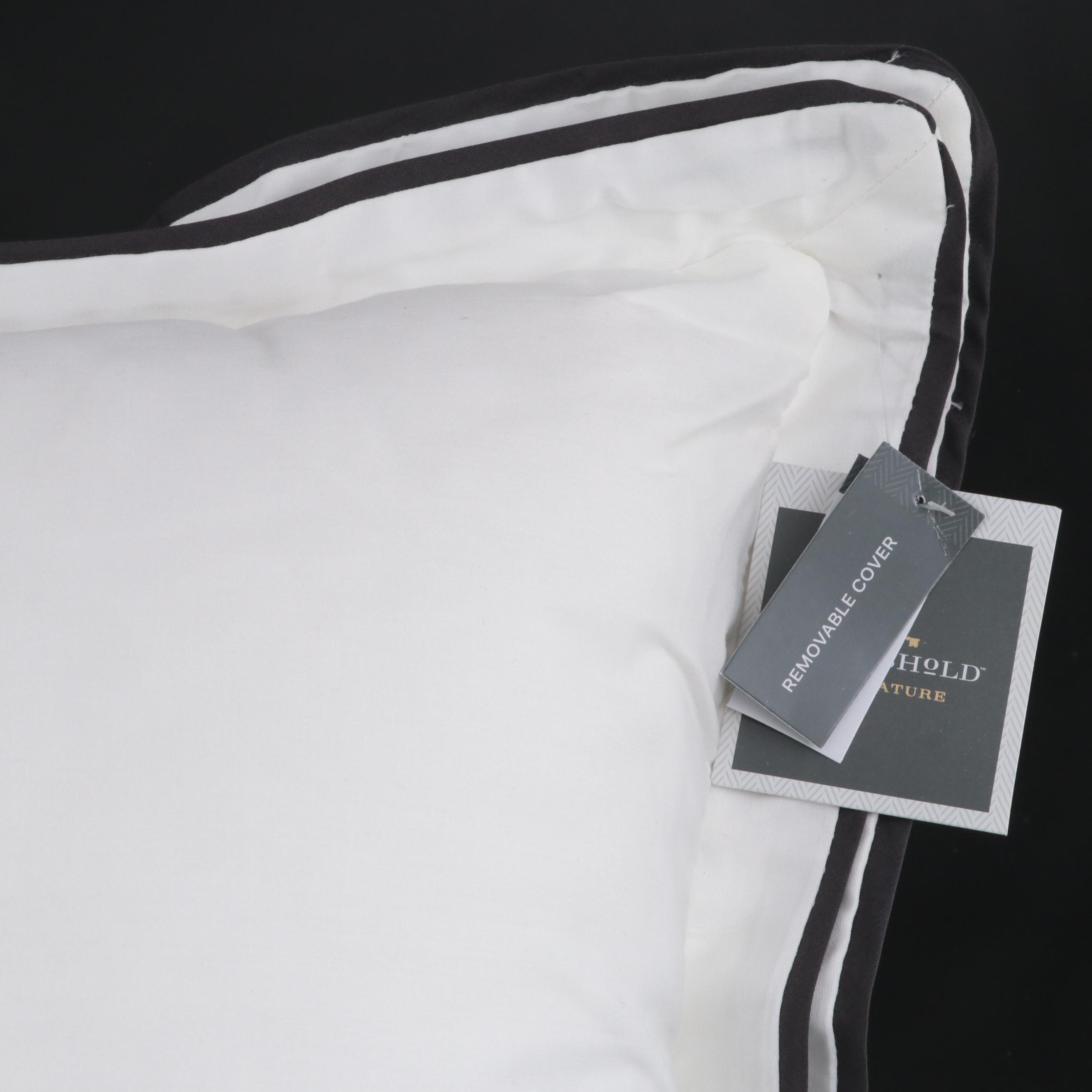 Three Threshold Signature Black Border Euro Bed Pillows EBTH