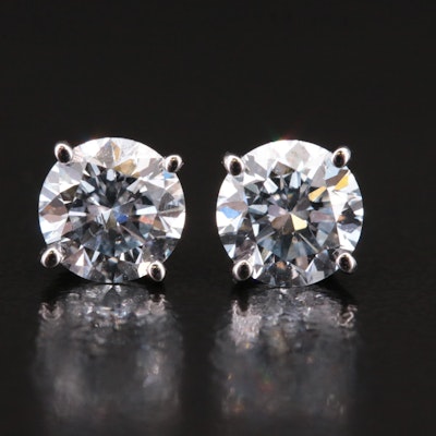 14K 1.34 CTW Lab Grown Diamond Solitaire Stud Earrings
