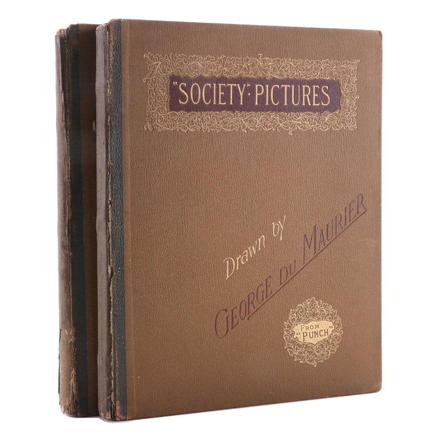 "Society Pictures" Two-Volume Set by George du Maurier, Late 19th Century