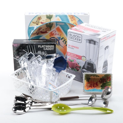 Black and Decker Blender, Travel Themed Trays, Plastic Flatware and More
