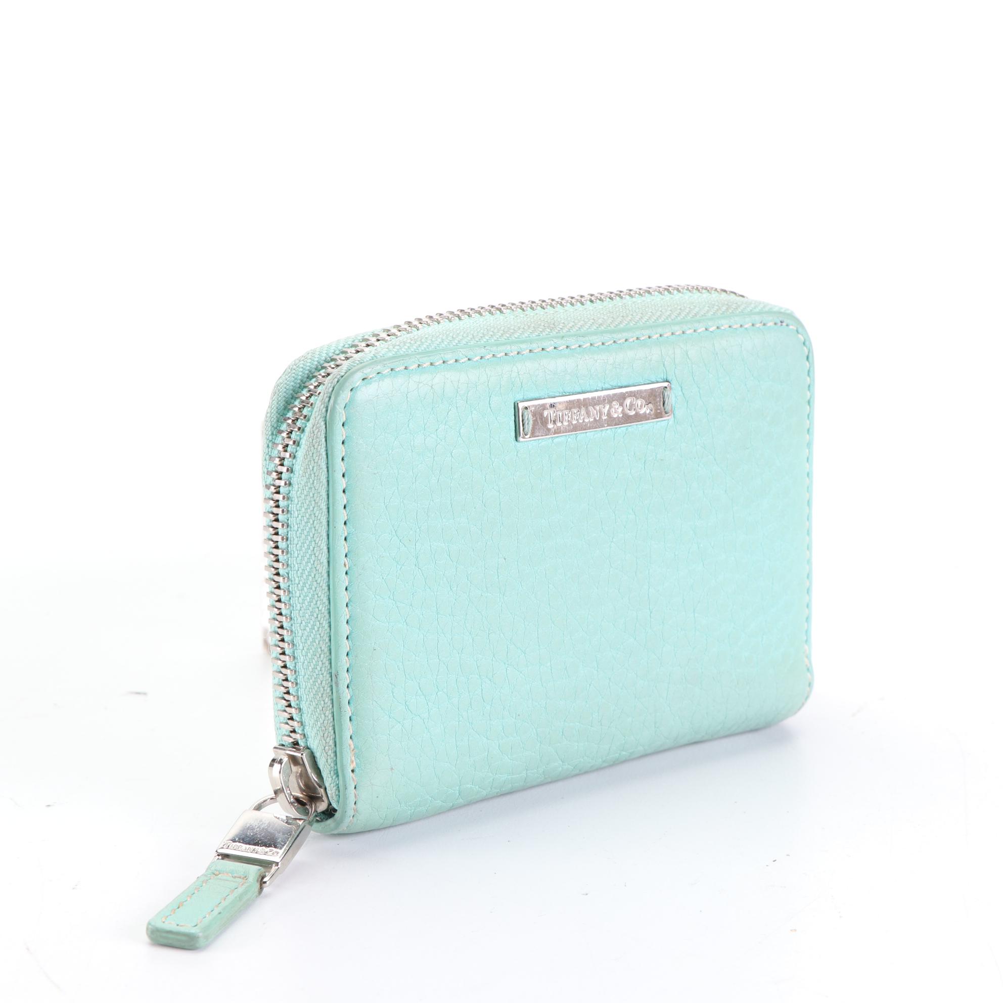 Tiffany & Co. Zip Wallet in Tiffany Blue® Grained Leather with Box EBTH