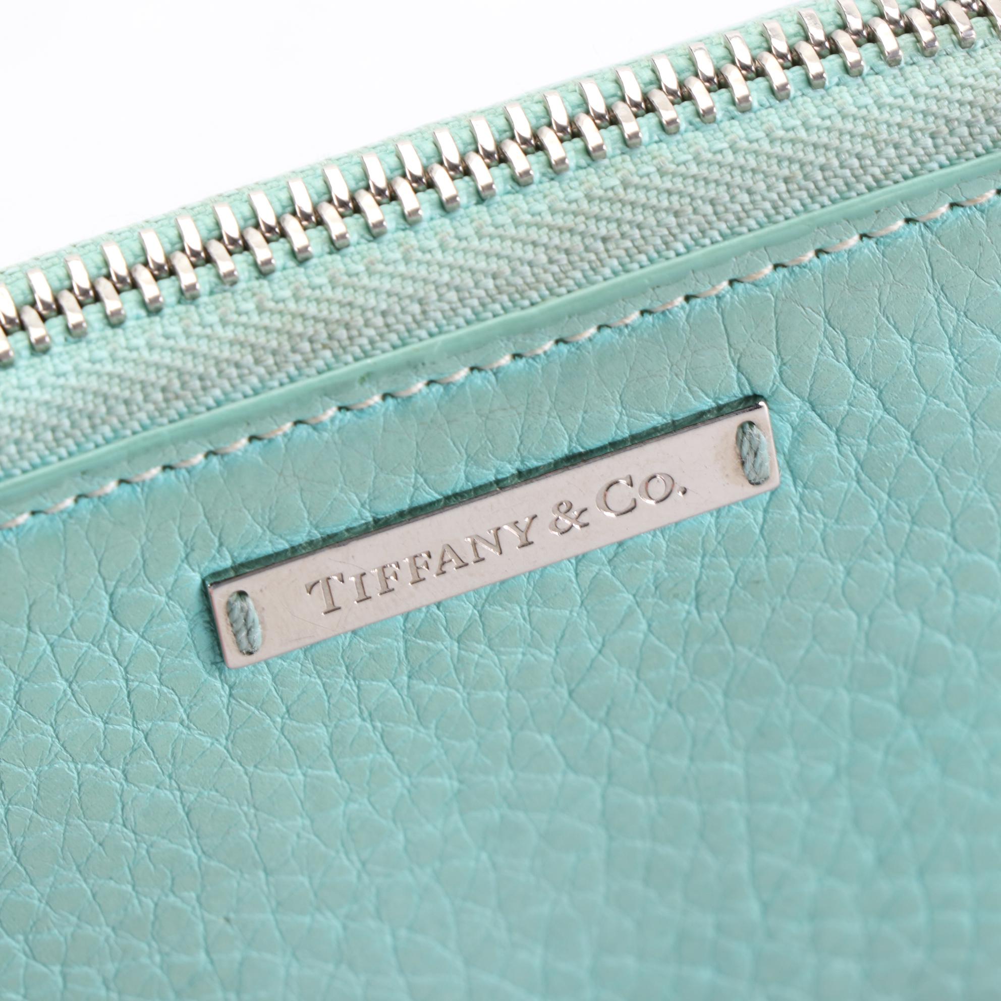 Tiffany & Co. Zip Wallet in Tiffany Blue® Grained Leather with Box EBTH