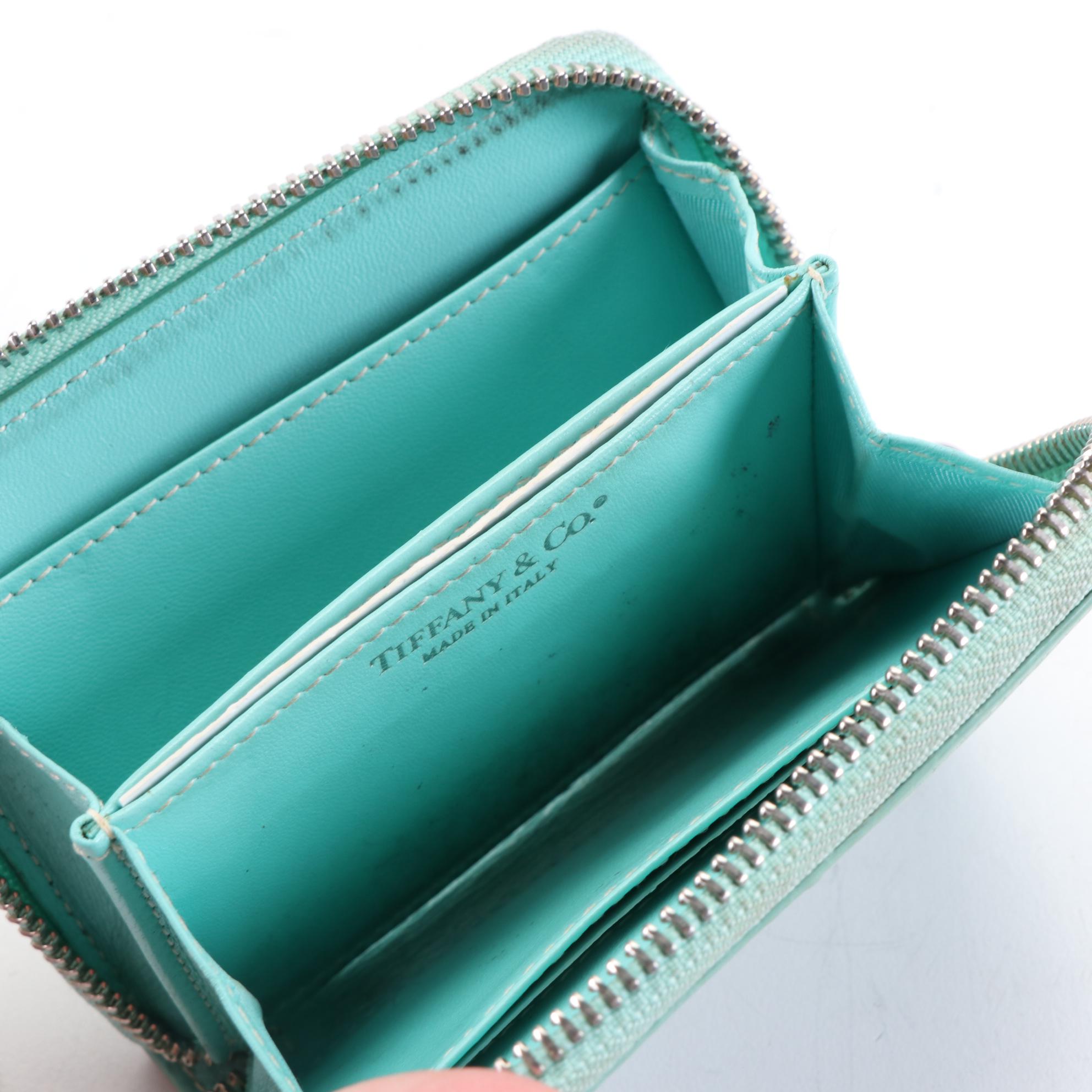 Tiffany & Co. Zip Wallet in Tiffany Blue® Grained Leather with Box EBTH