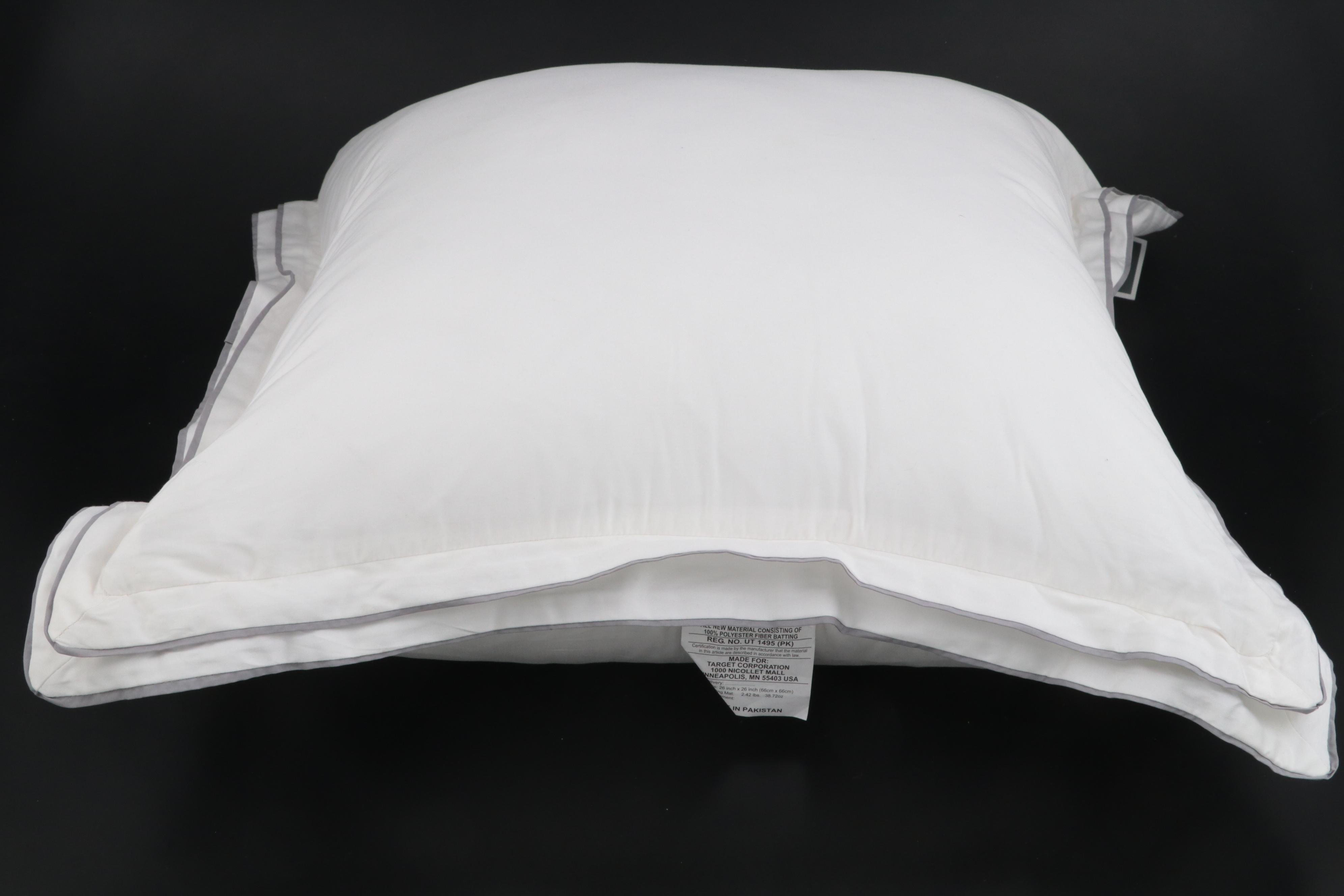 Three Threshold Signature Gray Border Euro Bed Pillows EBTH