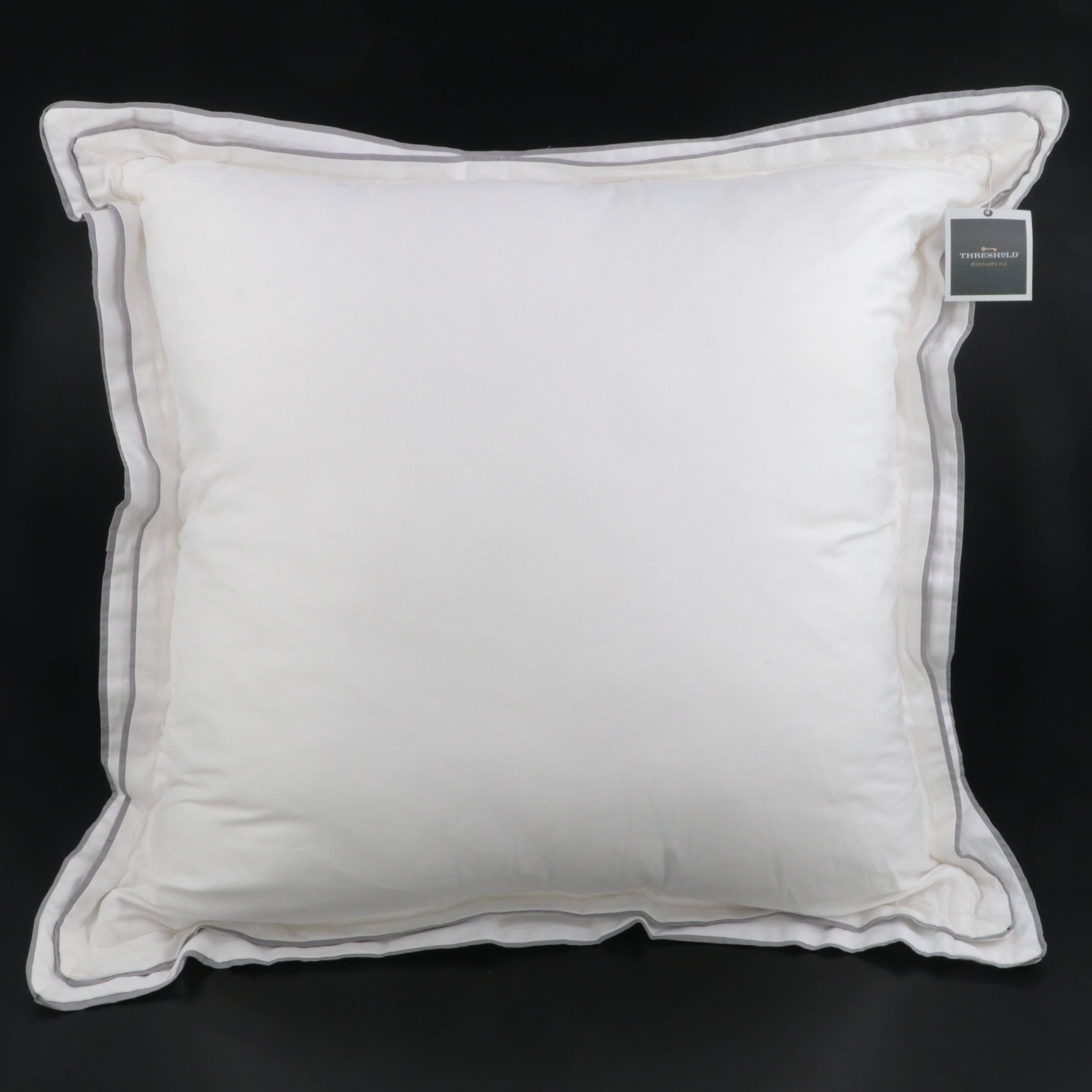 Three Threshold Signature Gray Border Euro Bed Pillows EBTH