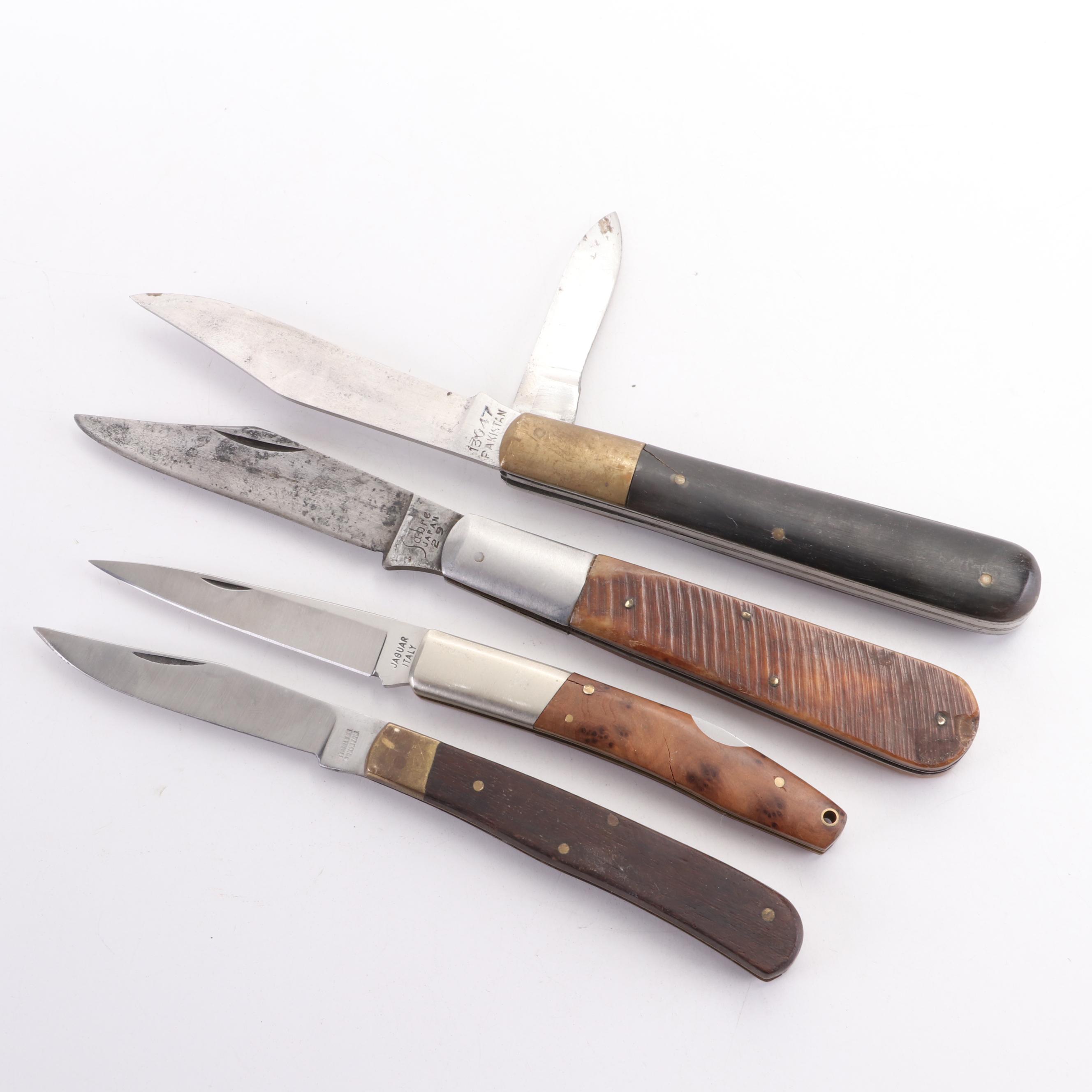 Jaguar, Sabre, Bullet with Other Folding Knives, Ruler and Razor EBTH