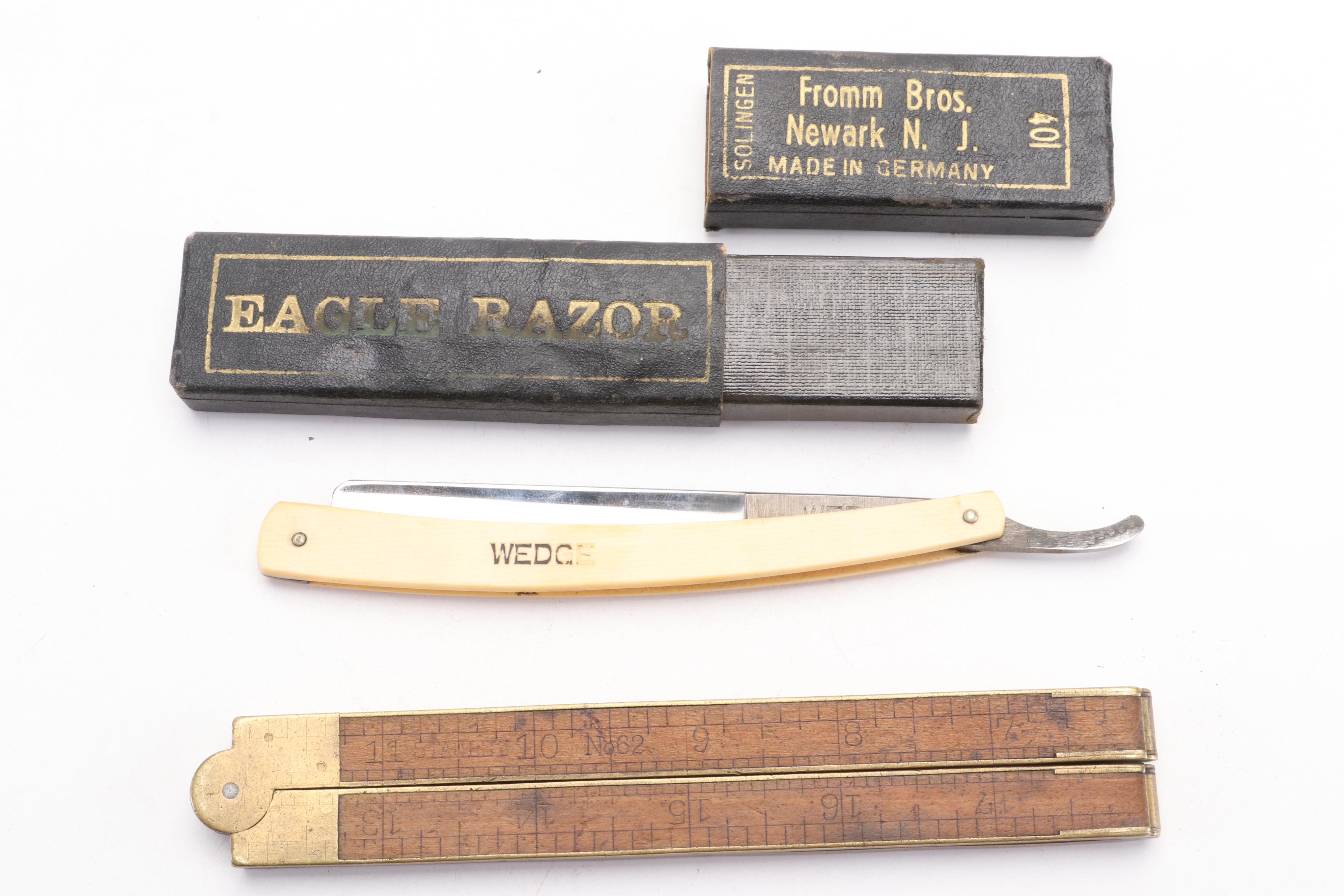 Jaguar, Sabre, Bullet with Other Folding Knives, Ruler and Razor EBTH