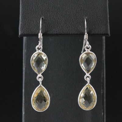 Sterling Silver Lemon Quartz Dangle Earrings