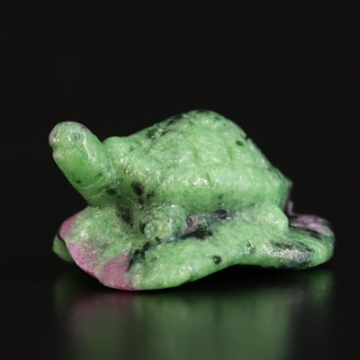 Loose Ruby in Zoisite Carved Turtle