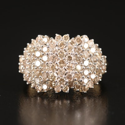 Sterling 2.04 CTW Diamond Cluster Ring