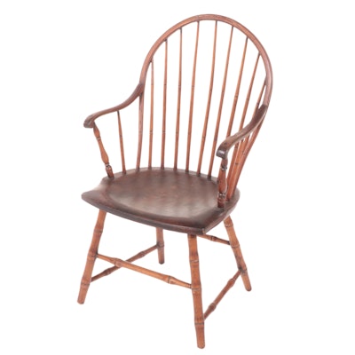 American Pine and Ash Windsor Armchair, 19th Century