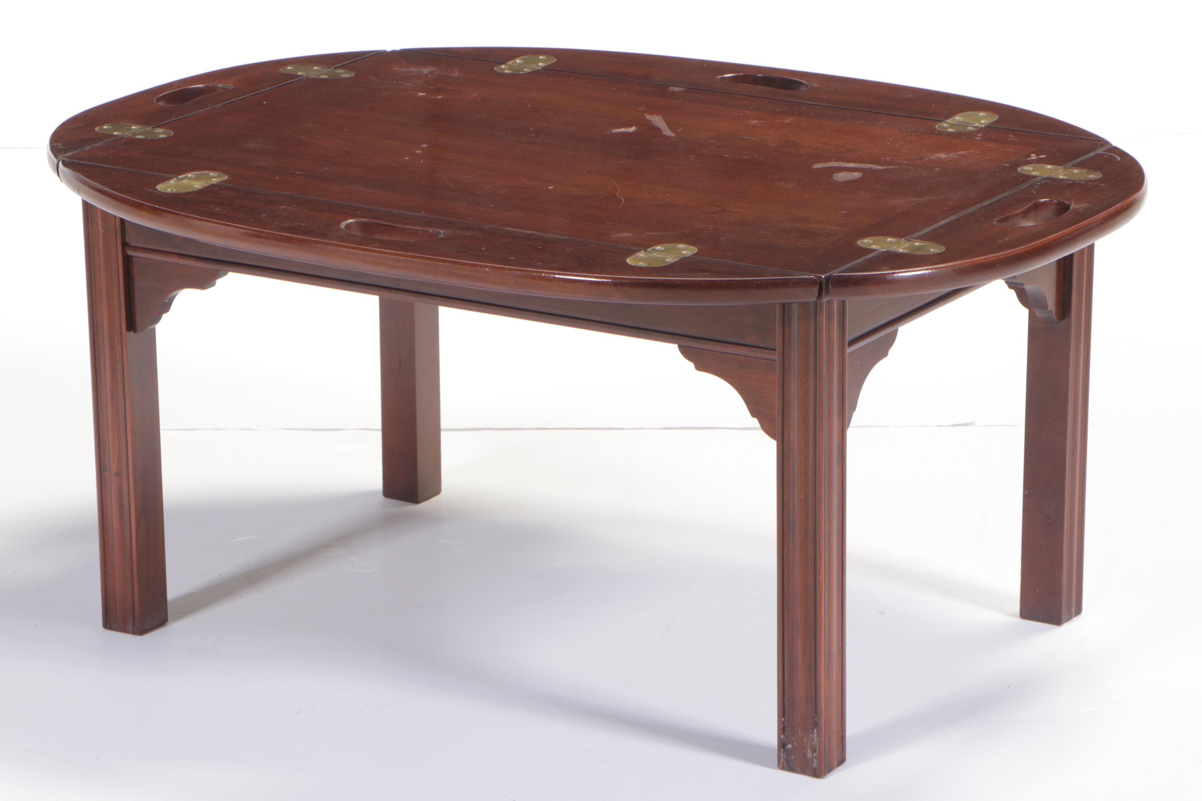 Thomasville Chippendale Style Cherrywood Butler's Tray Coffee Table EBTH