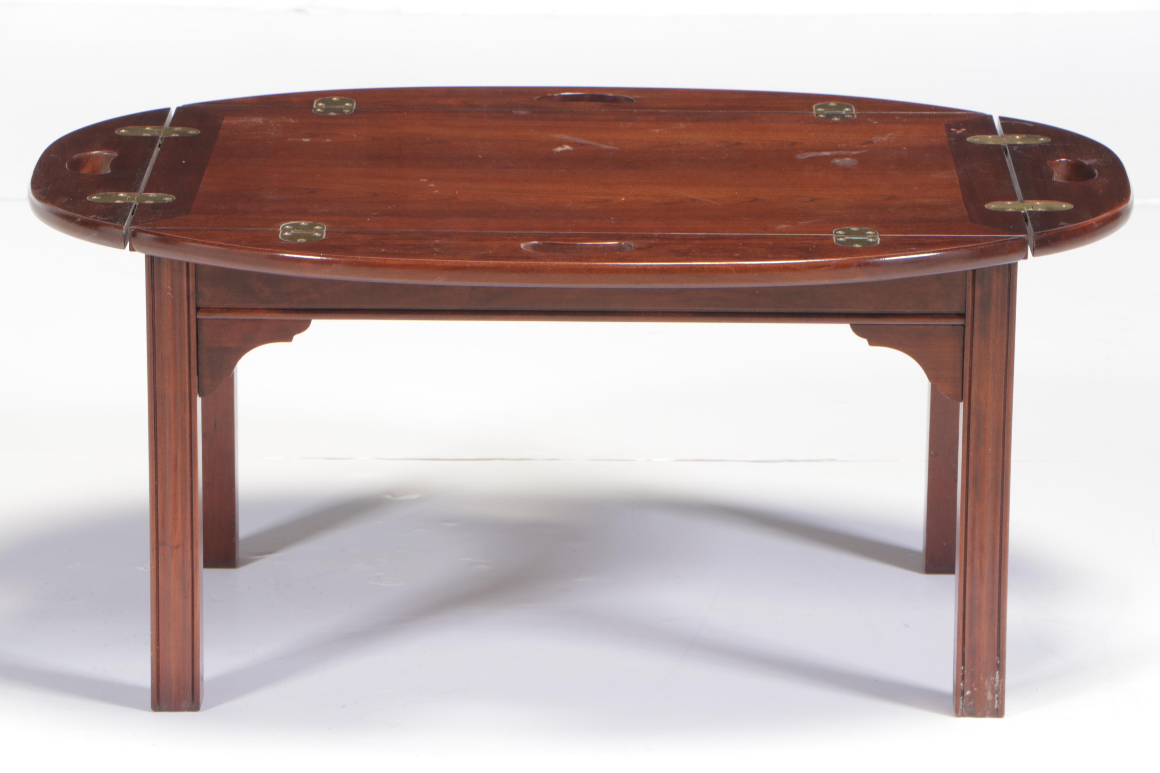 Thomasville Chippendale Style Cherrywood Butler's Tray Coffee Table EBTH