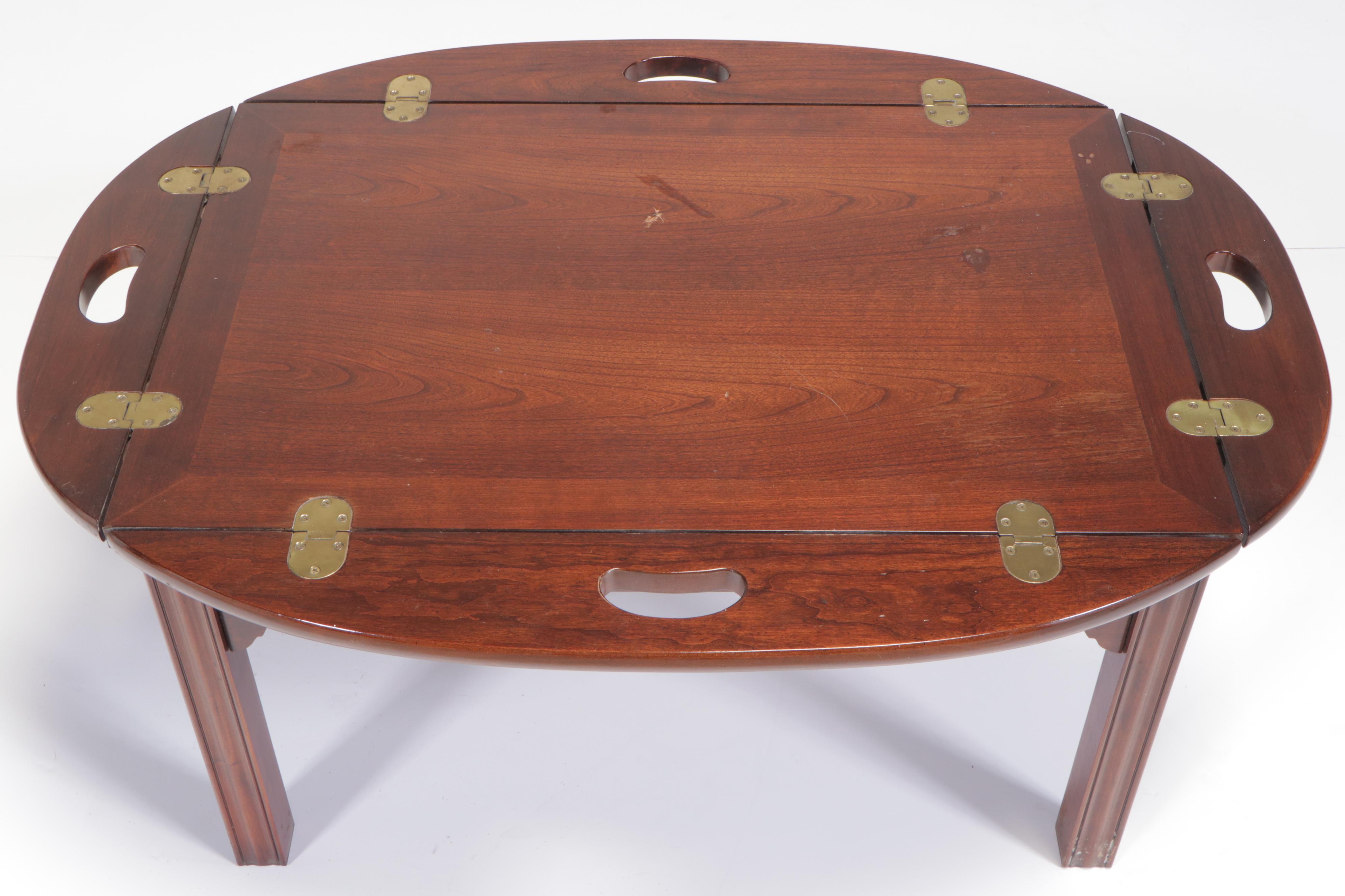 Thomasville Chippendale Style Cherrywood Butler's Tray Coffee Table EBTH