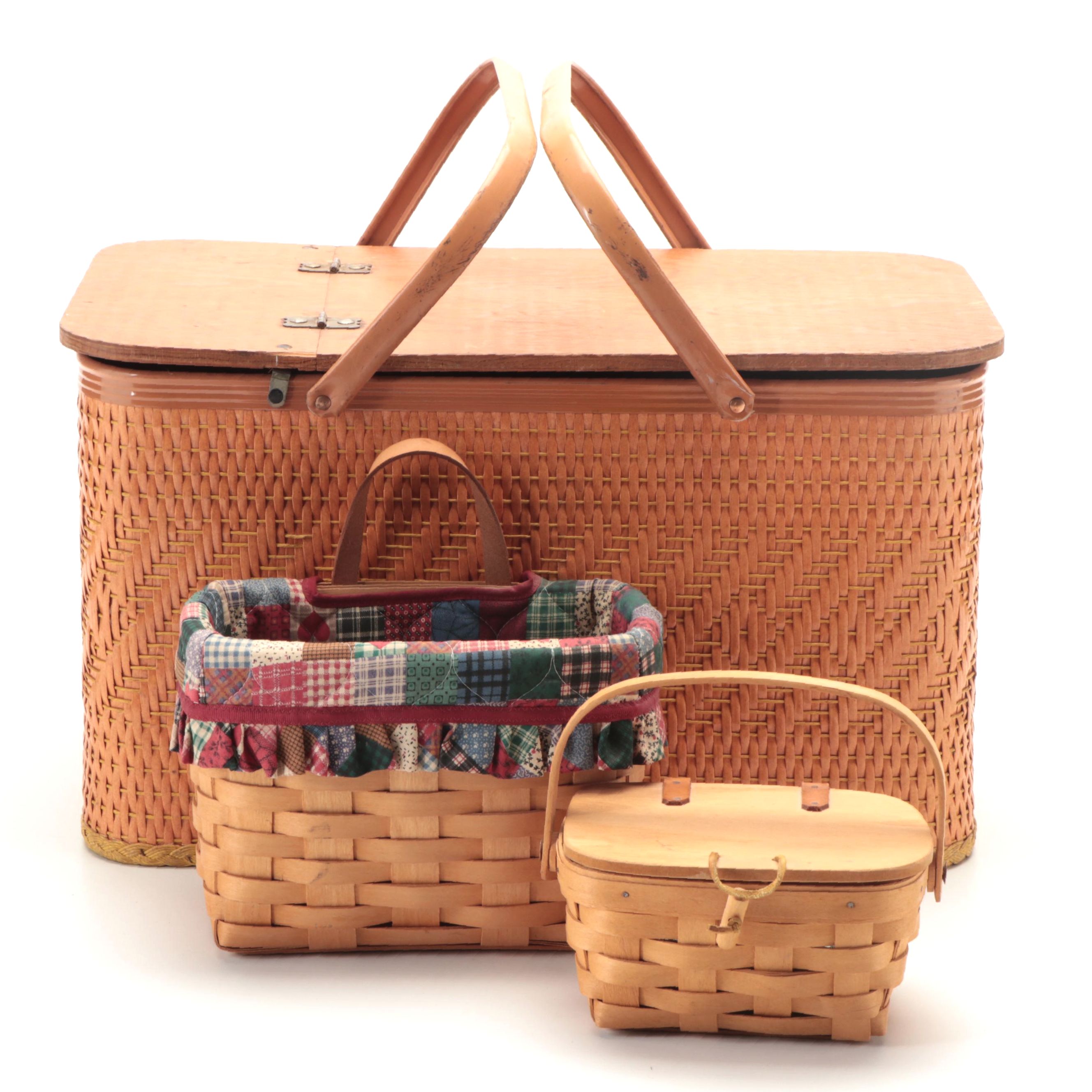 Redmon Picnic Basket with Longaberger Kiddie Purse and Royce Hanging