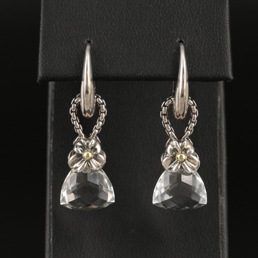 Ann King Sterling Quartz Earrings with 18K Accents