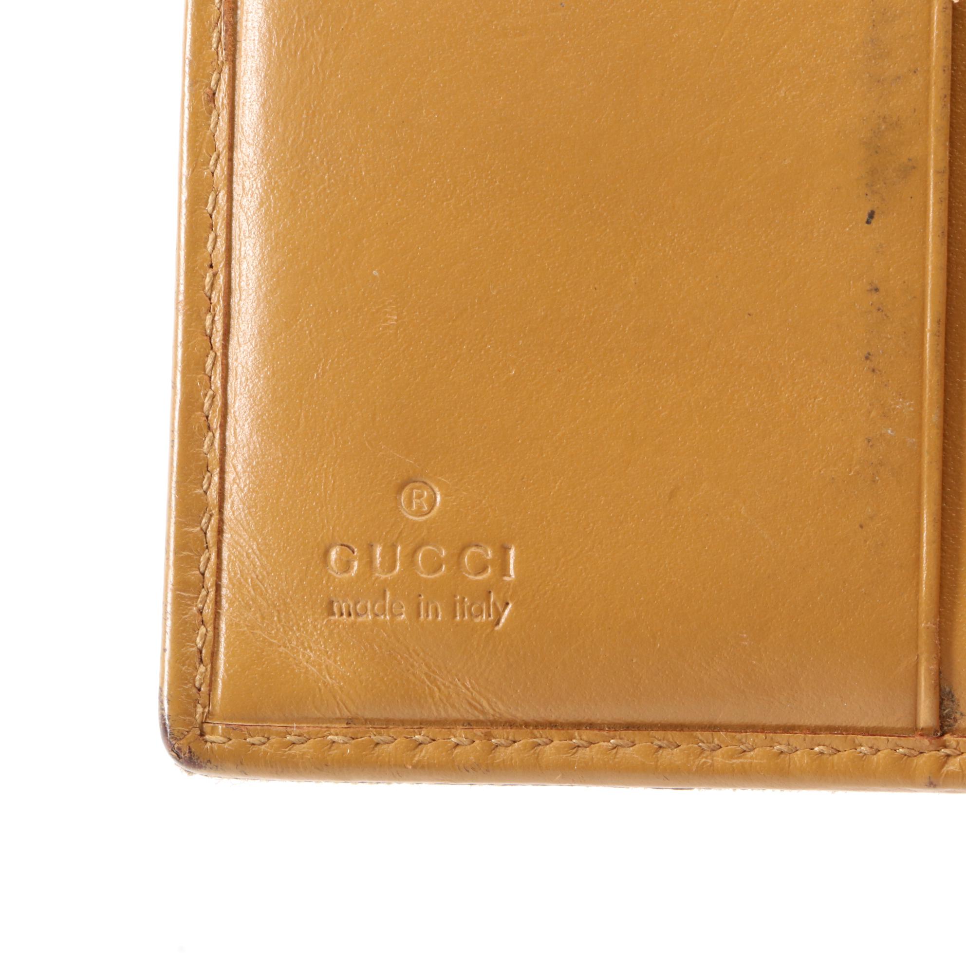 Gucci Piston Lock Compact Wallet in GG Canvas and Leather with Box EBTH