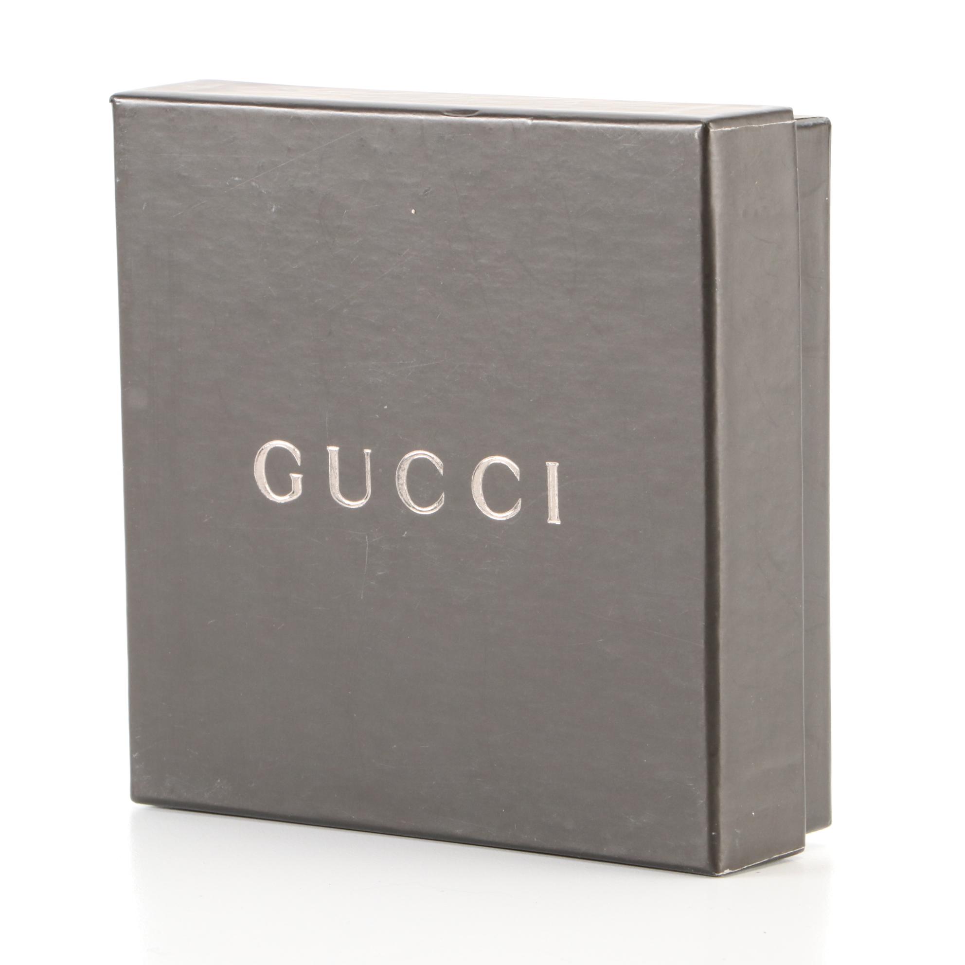 Gucci Piston Lock Compact Wallet in GG Canvas and Leather with Box EBTH