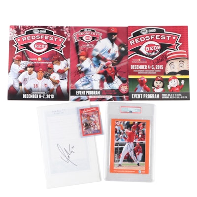 Joey Votto Reds Signed Print Including Redsfest Program Autograph Collection