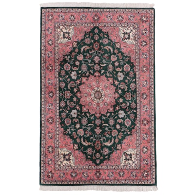 5'10 x 9'6 Hand-Knotted Indo-Persian Kashan Area Rug