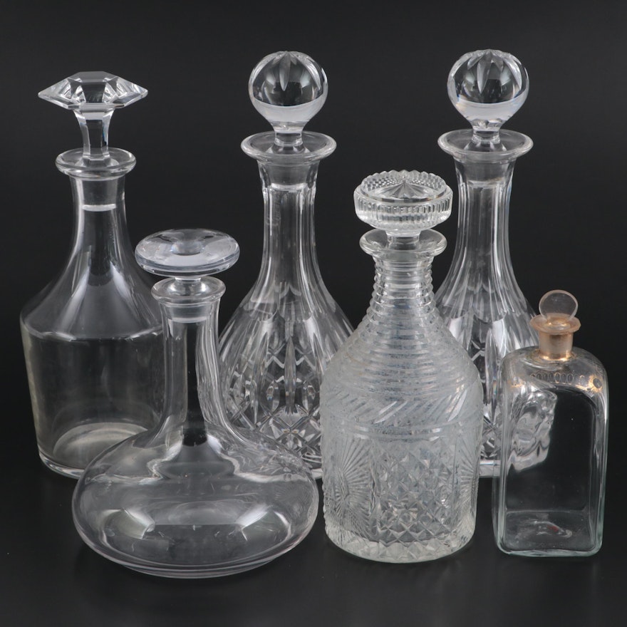 Baccarat "Embassy" and Other Crystal and Glass Decanters and Vanity Bottle