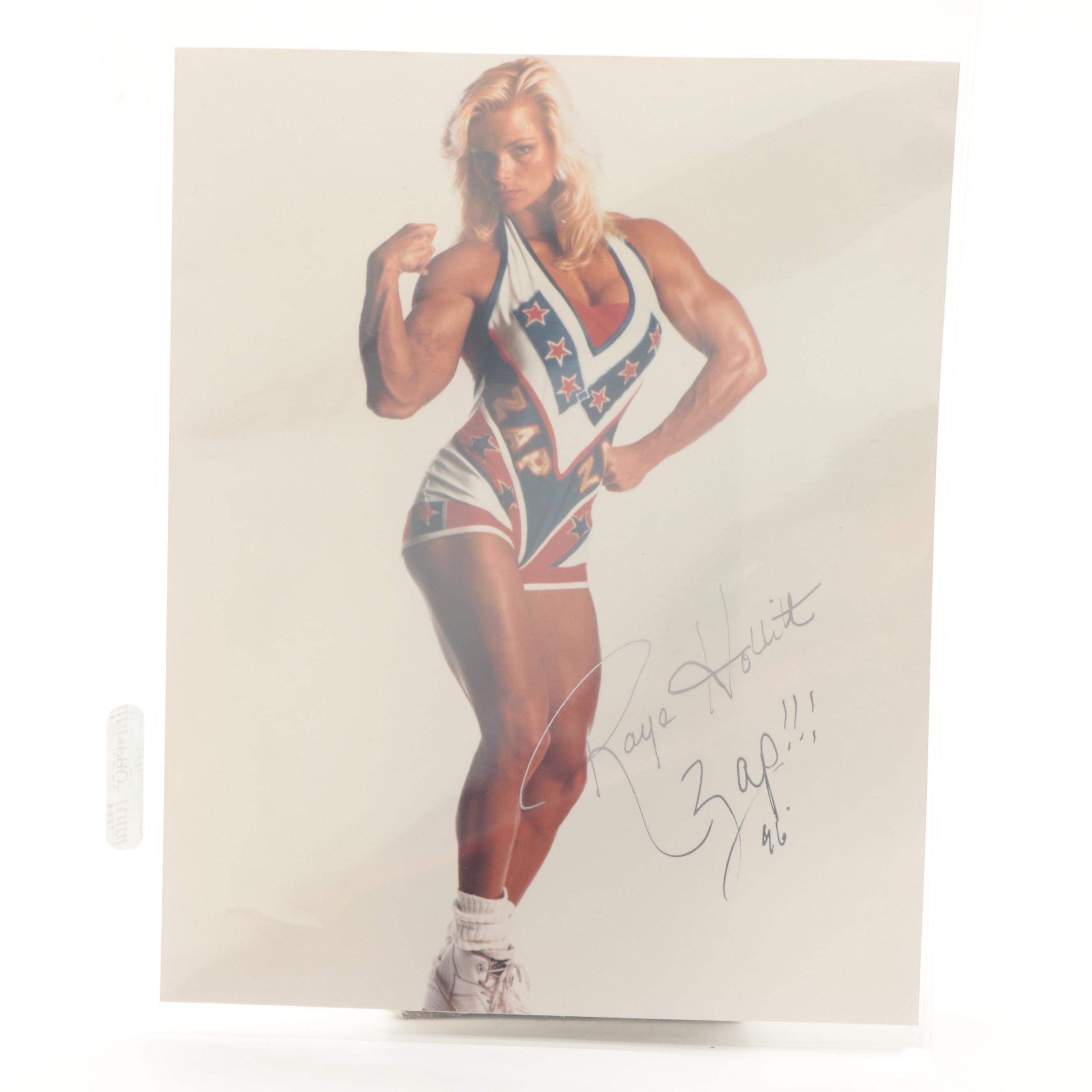 American Gladiators Lori Fetrick "Ice", Raye Hollitt "Zap!" Signed