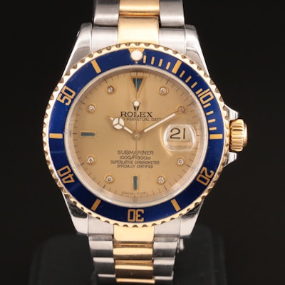 2000 Rolex Submariner Two-Tone Diamond Wristwatch