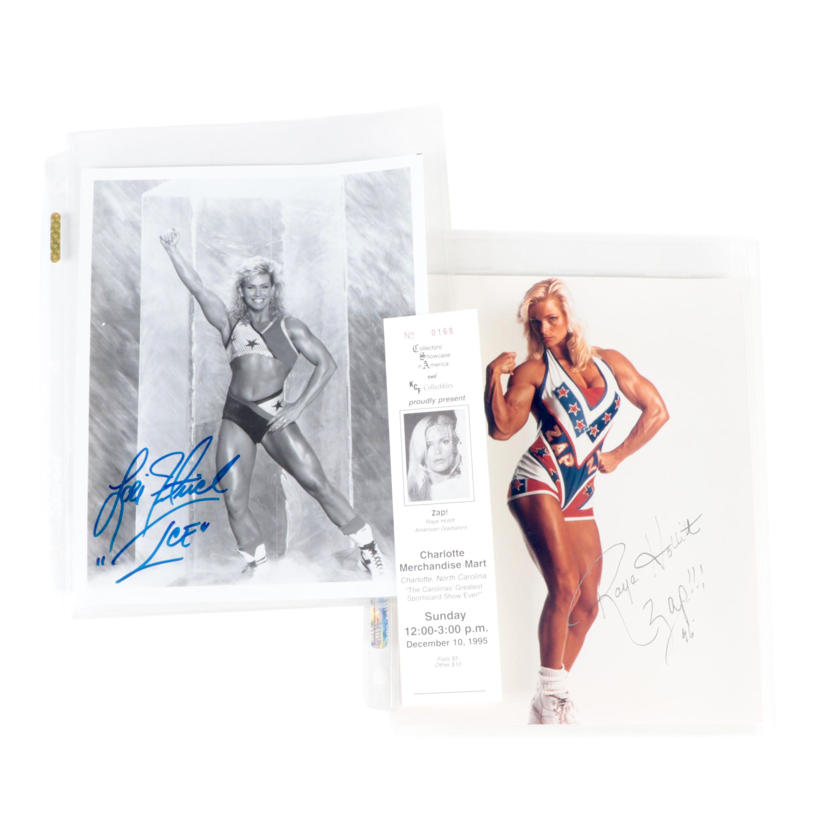 American Gladiators Lori Fetrick "Ice", Raye Hollitt "Zap!" Signed ...