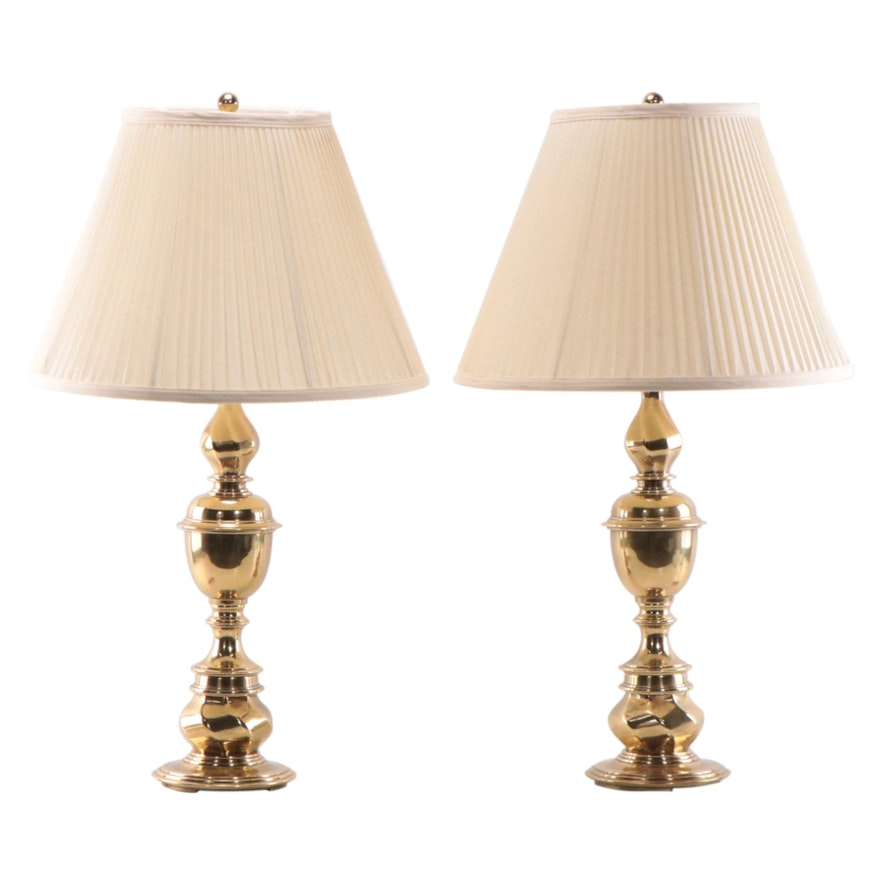 Pair of Spun Brass Neoclassical Style Table Lamps