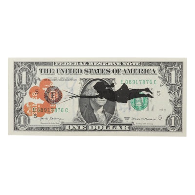 Death NYC Banksy Homage Graphic Print on Banknote, 2020