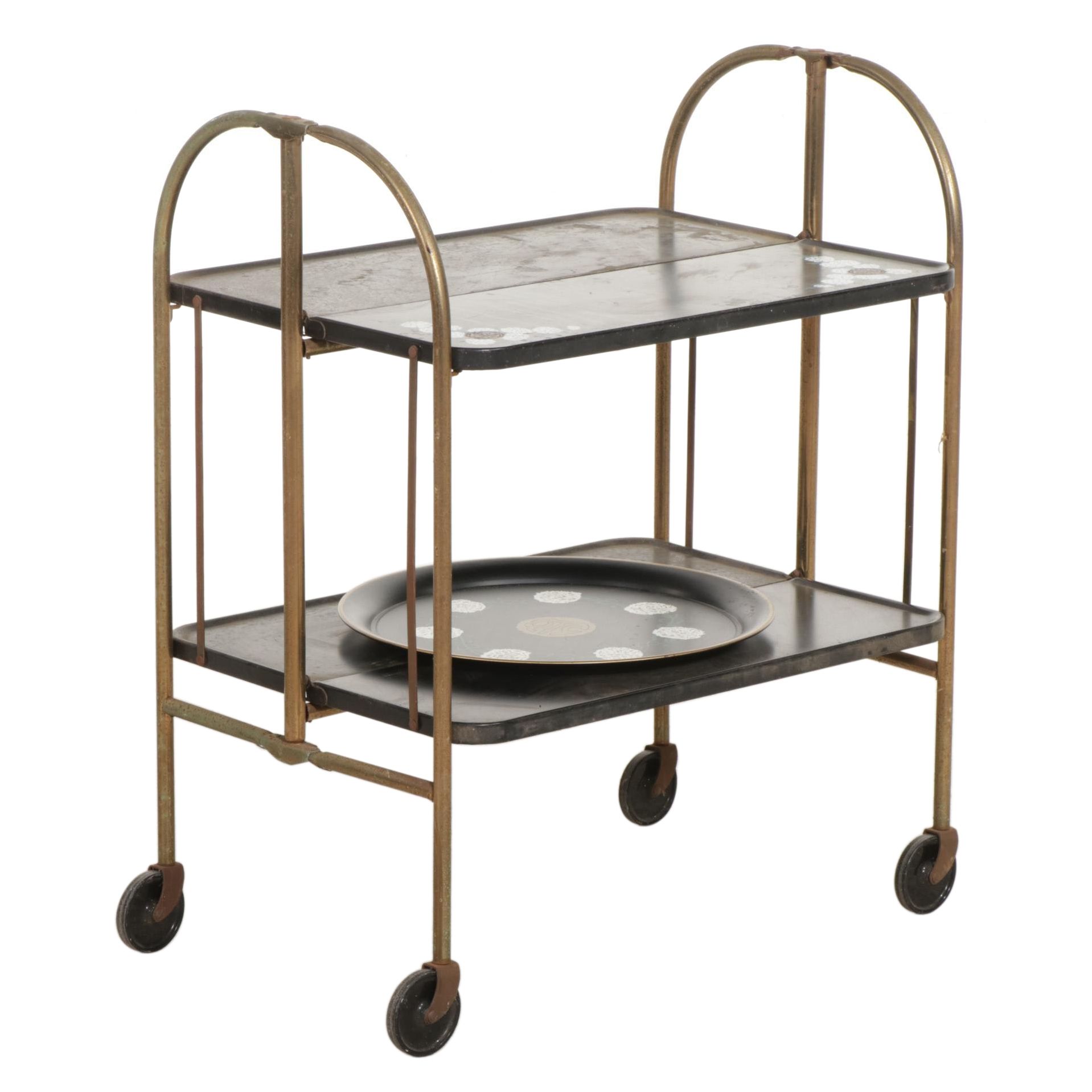 ReLyOn Metal Prods. Fold'n Roll "VersaTable" Serving Cart & Tray