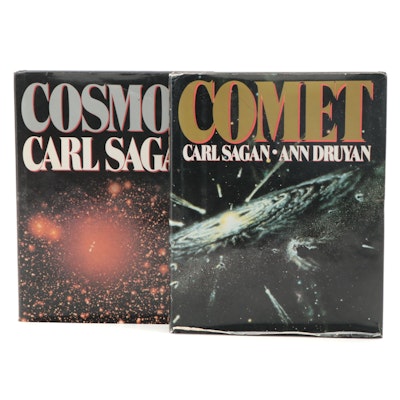 First Edition "Comet" by Carl Sagan and Ann Druyan with "Cosmos" by Carl Sagan
