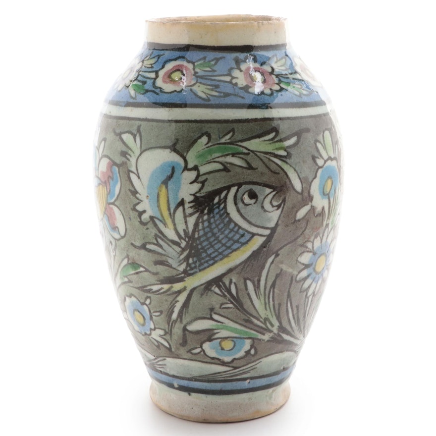 Italian Style Hand-Painted Ceramic Vase