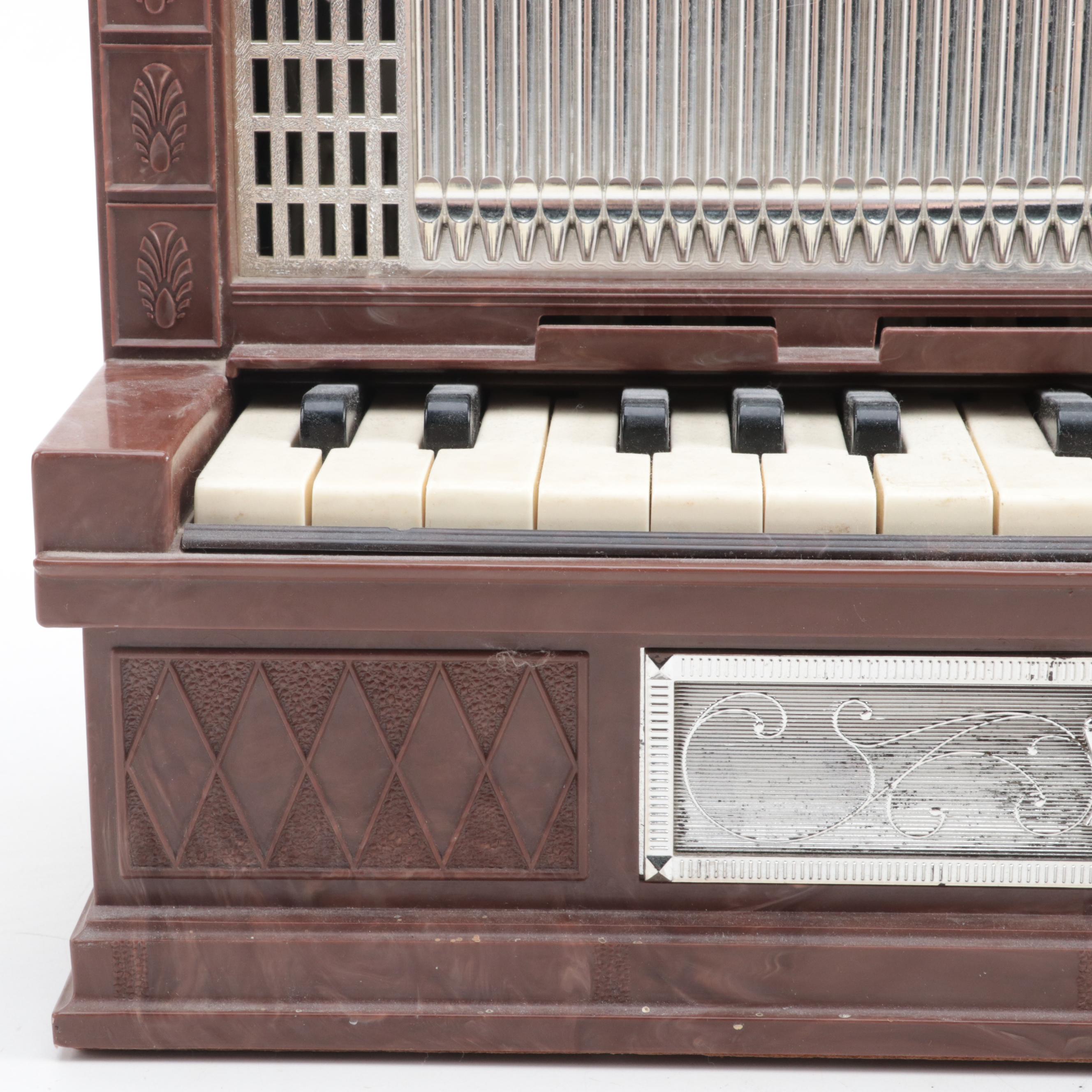 Emenee Miniature Electric Golden Pipe Organ Toy, Mid20th Century EBTH