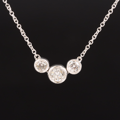 14K 0.51 CTW Diamond Three Stone Necklace