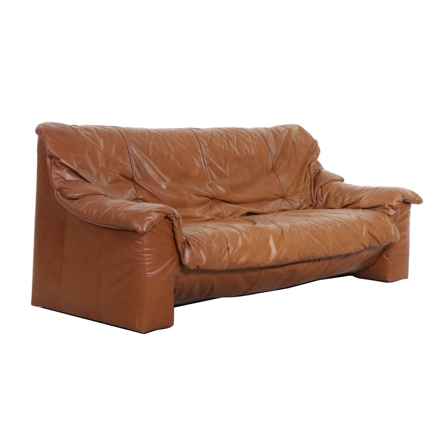 Modernist Leather Upholstered Sofa, Late 20th Century