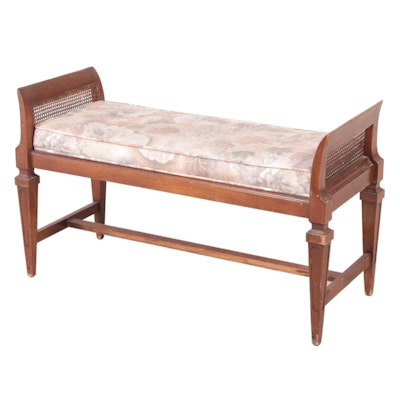 Neoclassical Style Ash Window Seat, Mid-20th Century