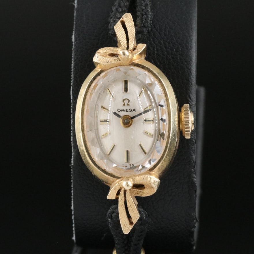14K Omega Fancy Lugs Wristwatch