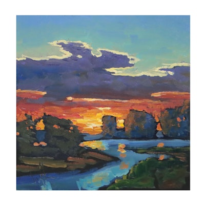 William Hawkins Landscape Oil Painting "Frangancia Rosé," 2022